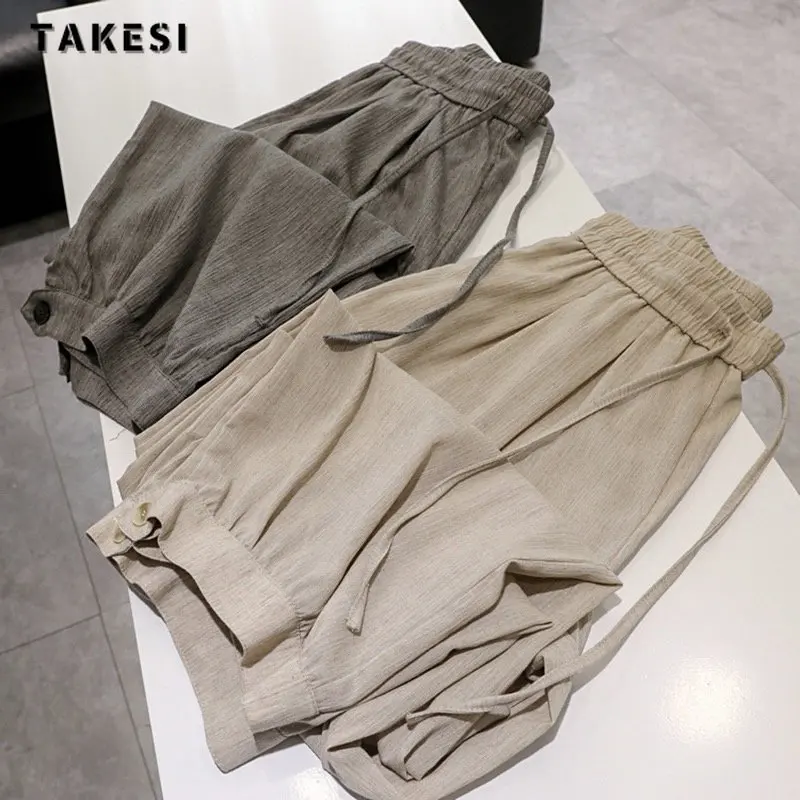 2023 Summer Casual Solid Color High Waist Wide Leg Ankle-length Pants Spring Women's Fashion Loose Soft Elastic Waist Trousers
2023 Summer Casual Solid Color High Waist Wide Leg Ankle-length Pants Spring Women's Fashion Loose Soft Elastic Waist Trousers