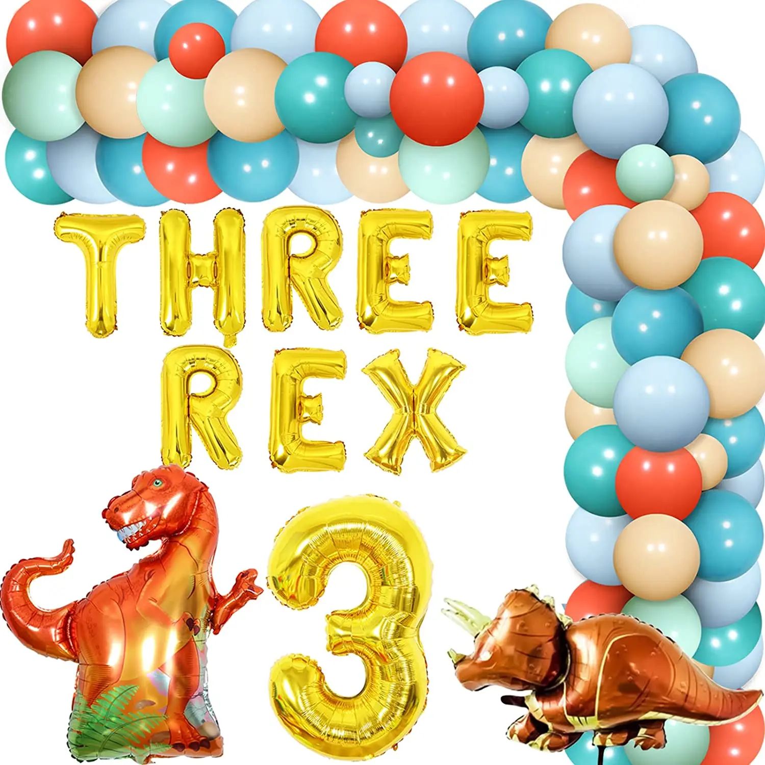 Three Rex Dinosaur 3rd Birthday Decorations Dino Balloon Garland Arch Kit Retro Three Rex Number 3 Foil Balloons for Boys Girls
Three Rex Dinosaur 3rd Birthday Decorations Dino Balloon Garland Arch Kit Retro Three Rex Number 3 Foil Balloons for Boys Girls