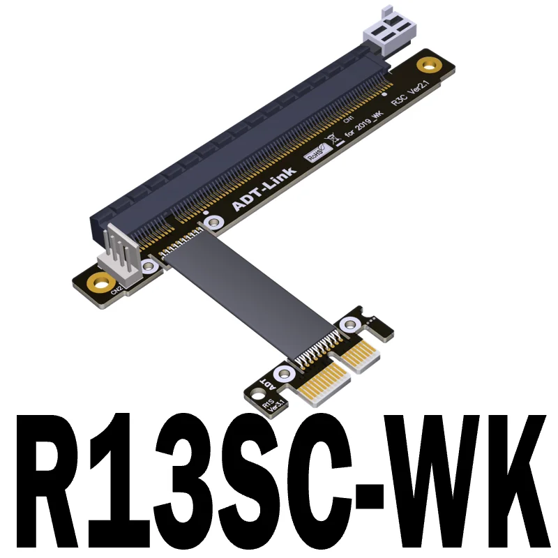 

Riser PCI-E 3.0 16x to x1 PCIe x16 x1 PCI Express Riser Mining Graphics Card Extension Cable R13SC with Power Line for BTC