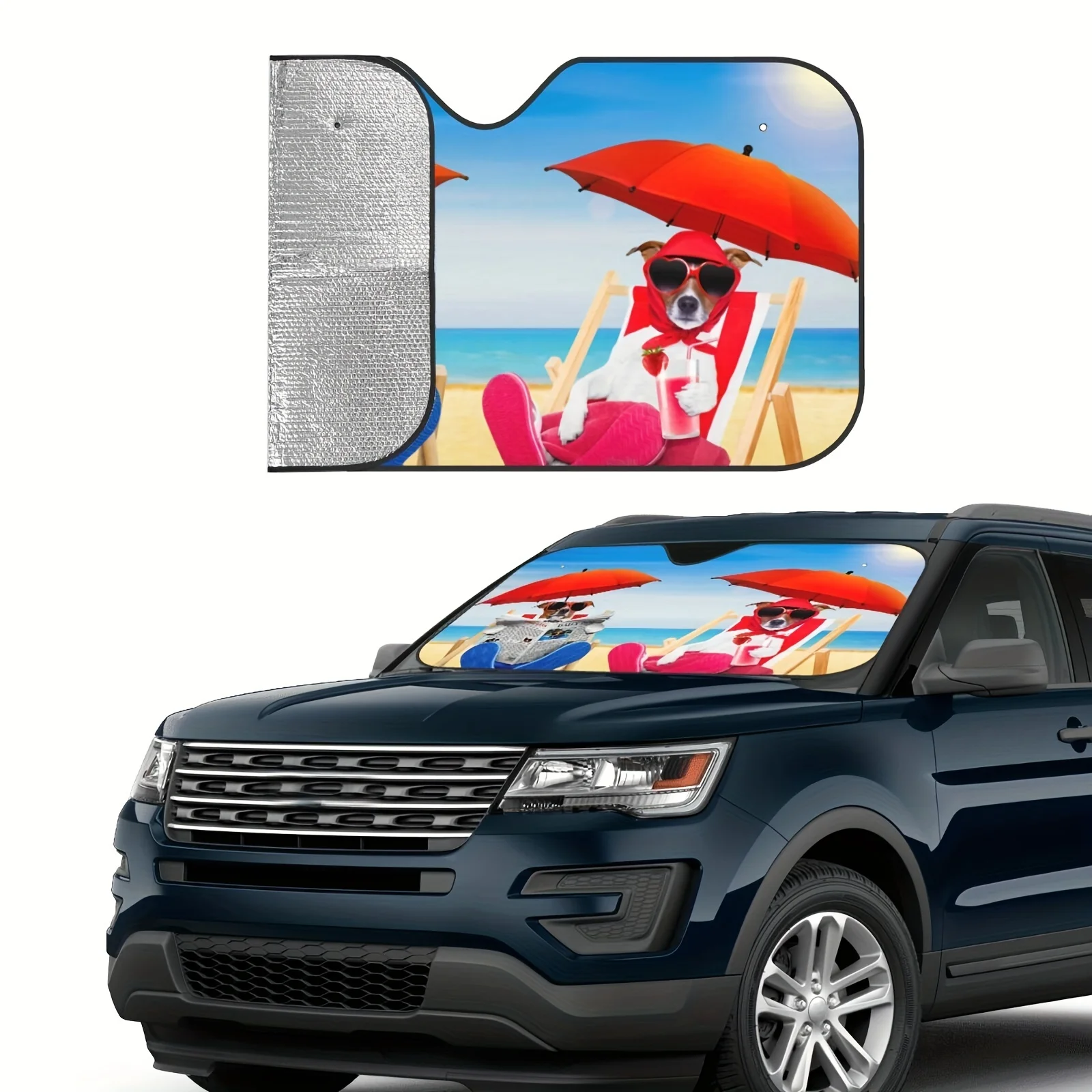 1pc Dog With Umbrella Windshield Sun Shade, Foldable UV Ray Reflector Front Window Sun Shade Visor Shield Cover Blocks Heat And
1pc Dog With Umbrella Windshield Sun Shade, Foldable UV Ray Reflector Front Window Sun Shade Visor Shield Cover Blocks Heat And
