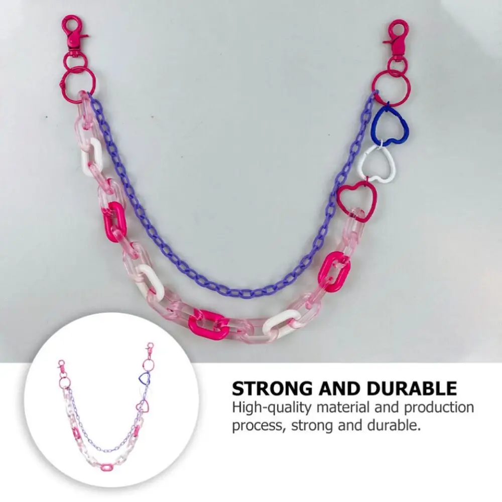 Акриловая цепочка для брюк, модный многослойный многоцветный брелок в стиле панк, хип-хоп, с сердечками
Акриловая цепочка для брюк, модный многослойный многоцветный брелок в стиле панк, хип-хоп, с сердечками