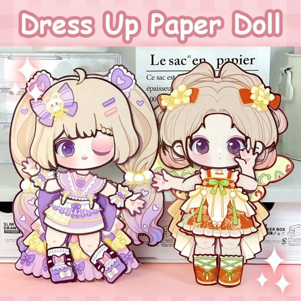 

Handmade DIY Paper Puppet Toy Montessori Paper 3D Dress Up Paper Doll Hand Ledger Anime Activity Books Quiet Book Toys Girls