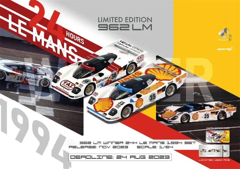 Крошечная x Spark 1:64 962 лм Winner 244 Le Mans 1994 набор литых под давлением моделей автомобилей
Крошечная x Spark 1:64 962 лм Winner 244 Le Mans 1994 набор литых под давлением моделей автомобилей