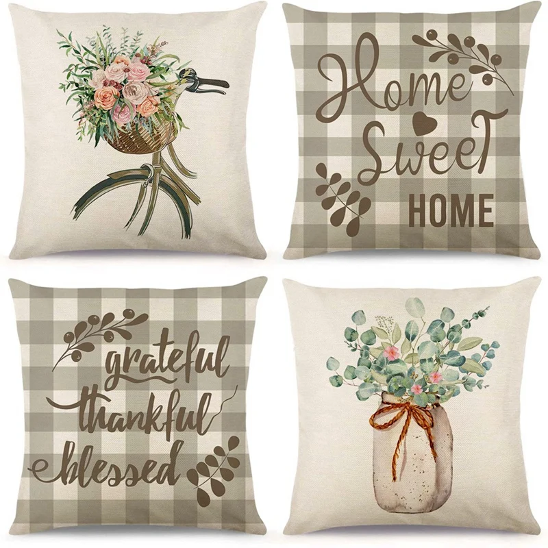 18X18 Set Of 4 Spring Decorations Eucalyptus Farmhouse Pillow Covers Throw Pillow Home Sofa Pillow Covers Decor Cushion Case
18X18 Set Of 4 Spring Decorations Eucalyptus Farmhouse Pillow Covers Throw Pillow Home Sofa Pillow Covers Decor Cushion Case