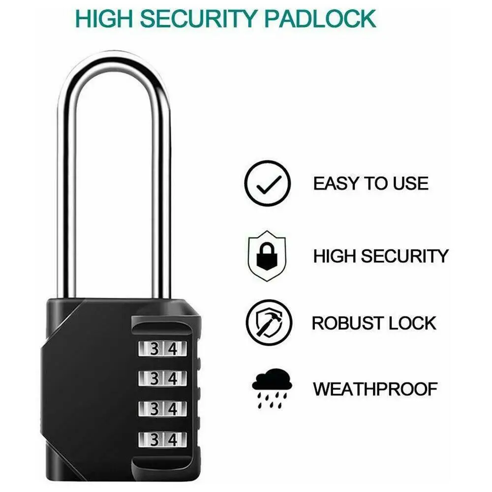 Anti-Theft Suitcase Luggage Outdoor Coded Lock 4 Digit Number Combination Lock Long Shackle Padlock
Anti-Theft Suitcase Luggage Outdoor Coded Lock 4 Digit Number Combination Lock Long Shackle Padlock