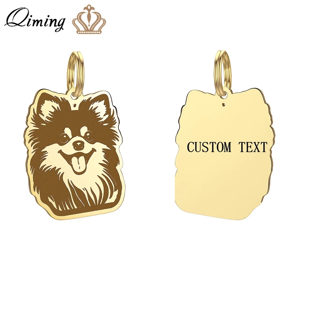 Персонализированный ошейник QIMING для домашних питомцев с изображением Померанской собаки, ожерелье с подвеской из нержавеющей стали с гравировкой, брелоки, ошейник
Персонализированный ошейник QIMING для домашних питомцев с изображением Померанской собаки, ожерелье с подвеской из нержавеющей стали с гравировкой, брелоки, ошейник
