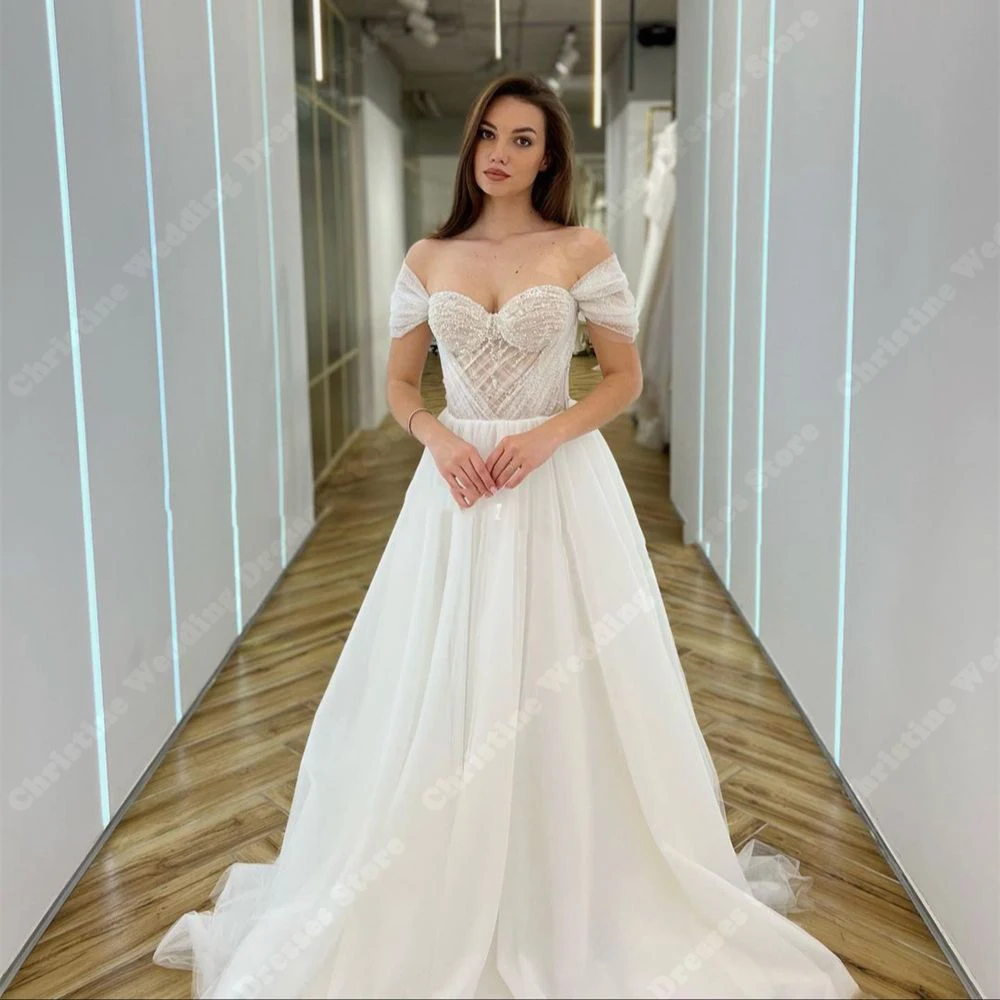 Vintage Off Shoulder Wedding Dresses Bright Colored Sheer Tulle Sleeveless A-Line Bridal Gowns Lace Appliques Vestidos De Novia
Vintage Off Shoulder Wedding Dresses Bright Colored Sheer Tulle Sleeveless A-Line Bridal Gowns Lace Appliques Vestidos De Novia
