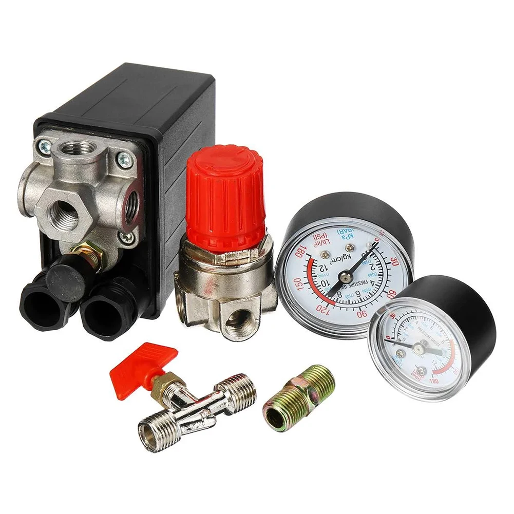 90-120 PSI Air Compressor Pressure Switch Valve Control Manifold Regulator Gauges 20A 240V 4 Port Air Pump Control Valve
90-120 PSI Air Compressor Pressure Switch Valve Control Manifold Regulator Gauges 20A 240V 4 Port Air Pump Control Valve