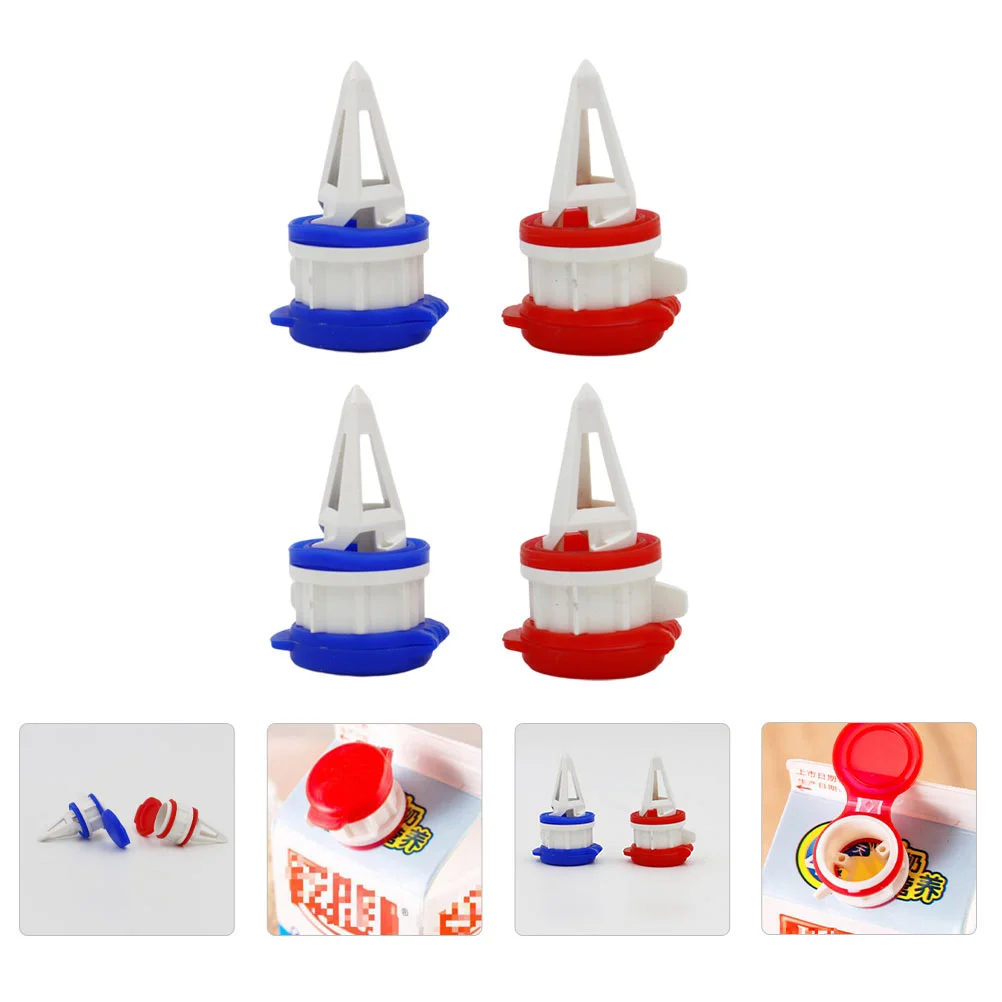 

4 Pcs Drink Deflector Juice Milk Drinks Extension Mouth Portable Bottle Splitter Syrup Dispenser Abs Beberage