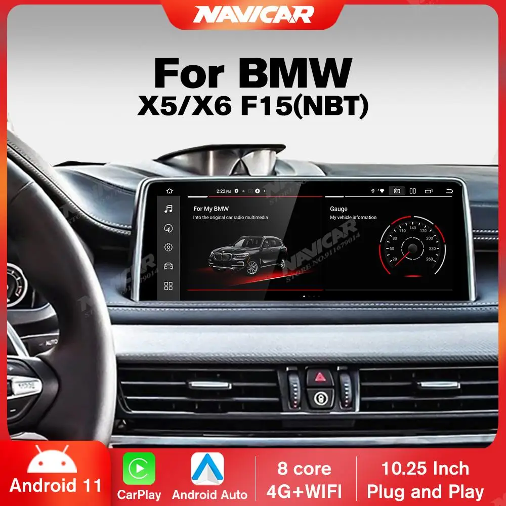 NAVICAR 10.25 inch Car Radio Multimedia Player For BMW X5 F15 X6 F16 2013-2017 NBT Carplay Android Auto Display Screen Head Unit
NAVICAR 10.25 inch Car Radio Multimedia Player For BMW X5 F15 X6 F16 2013-2017 NBT Carplay Android Auto Display Screen Head Unit
