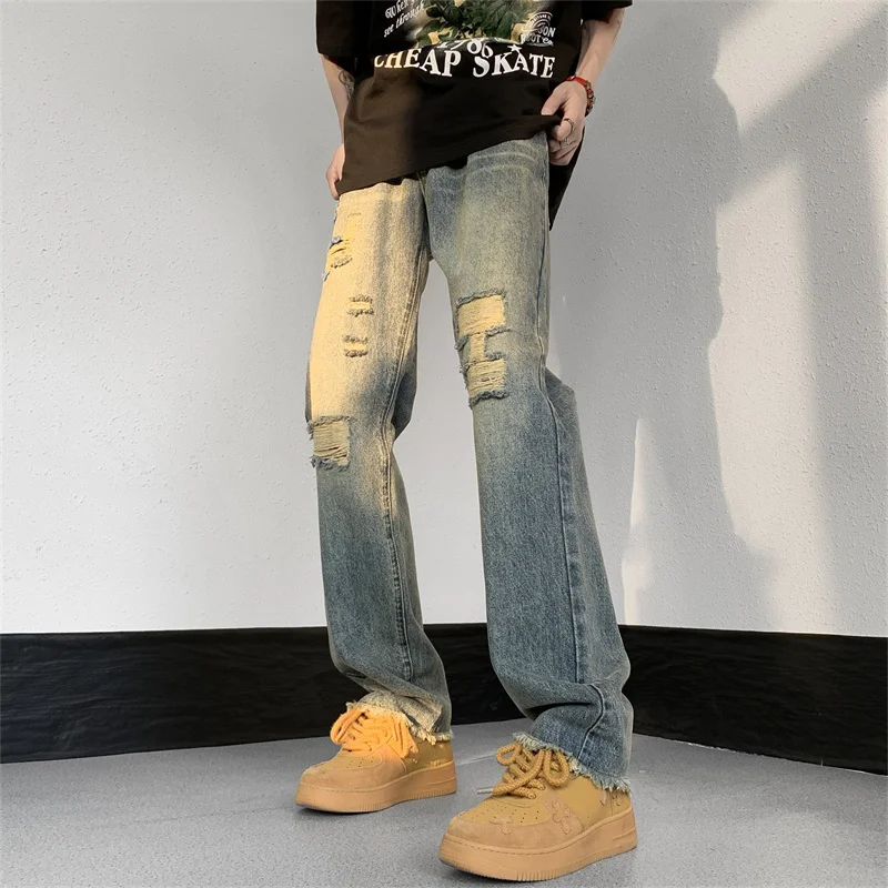 Summer Men's Streetwear Baggy Ripped Jeans Korean Fashion Loose Casual Denim Trousers Male Breathable Straight Wide Leg Jean y2k
Summer Men's Streetwear Baggy Ripped Jeans Korean Fashion Loose Casual Denim Trousers Male Breathable Straight Wide Leg Jean y2k
