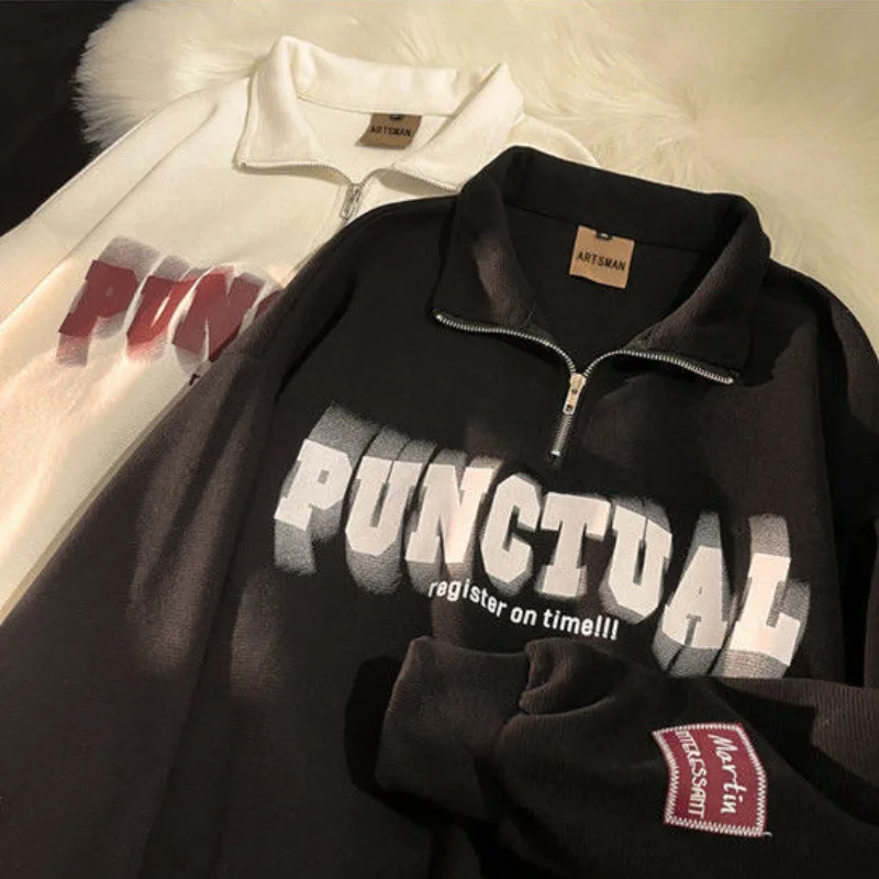 Woman Polo Sweatshirt Winter Autumn Korean Fashion Letter Print Zipper Hooded Pullover Long Sleeve T-shirt Women Korean Y2K
Woman Polo Sweatshirt Winter Autumn Korean Fashion Letter Print Zipper Hooded Pullover Long Sleeve T-shirt Women Korean Y2K
