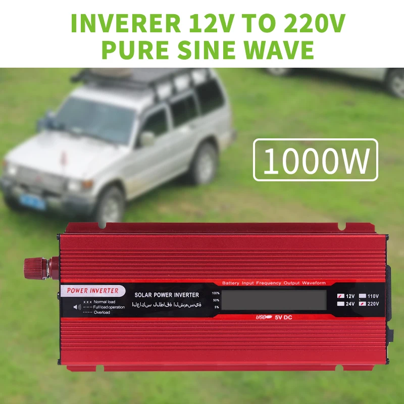 BSTSUN 2000W /1000W Screen Display Inverter 12V to 220V Transformer 3 Socket 1 USB Car Converter Inversor Auto Adapter
BSTSUN 2000W /1000W Screen Display Inverter 12V to 220V Transformer 3 Socket 1 USB Car Converter Inversor Auto Adapter