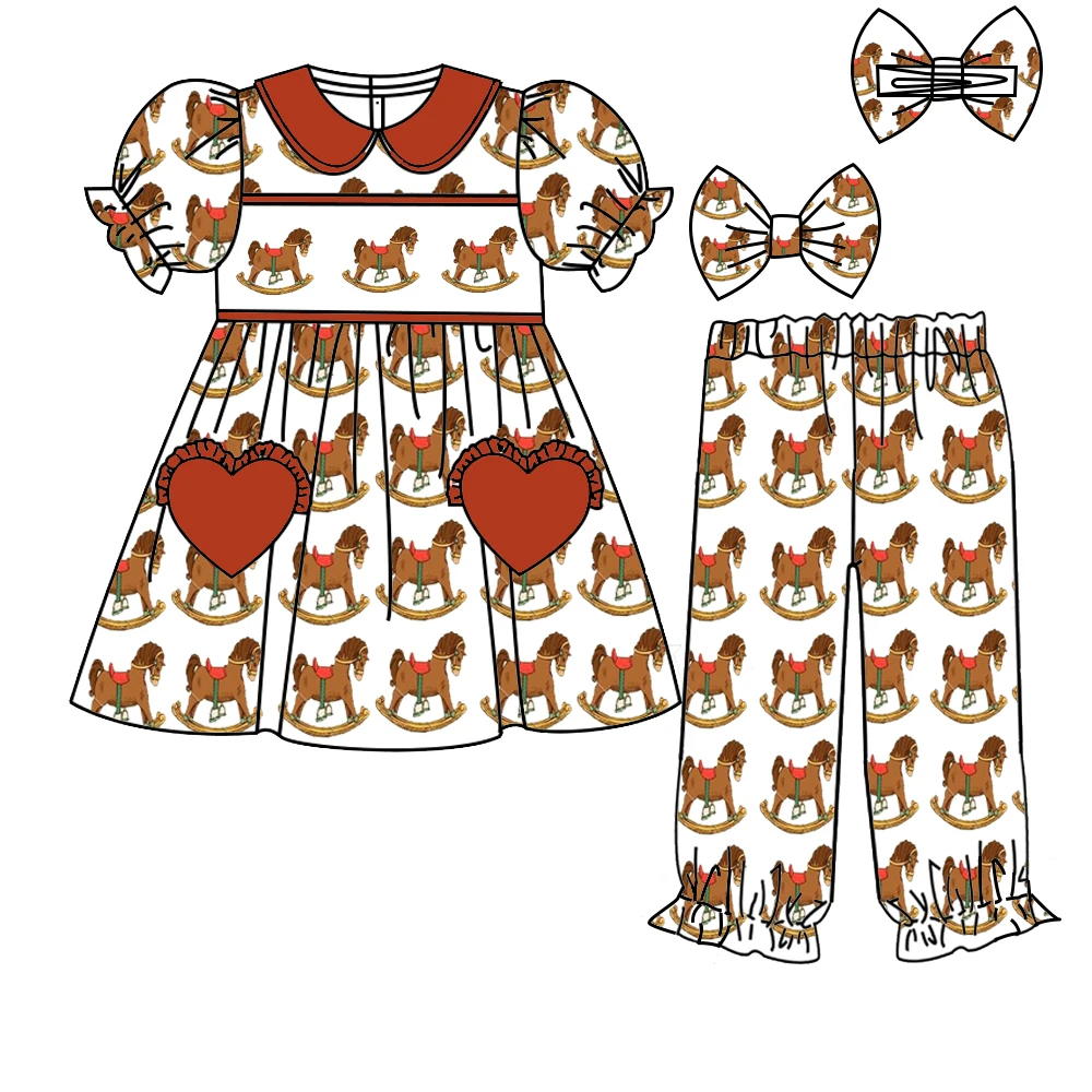 New boutique children's set short-sleeved elastic Trojan print love pocket skirt trousers girls boys suit short-sleeved set
New boutique children's set short-sleeved elastic Trojan print love pocket skirt trousers girls boys suit short-sleeved set