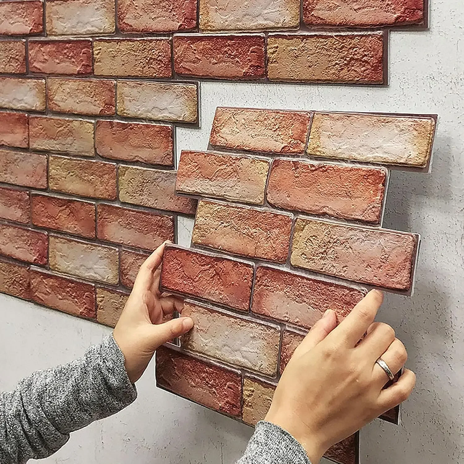 

10/20Pcs Self Adhesive Waterproof 3D Wall Panels Peel and Stick Subway Tile Brick Wallpaper Retro Sticker for Bathroom Fireplace