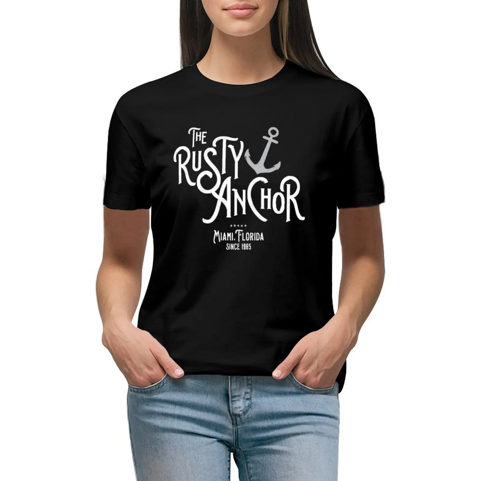 

The Rusty Anchor T-shirt Short sleeve tee summer tops Aesthetic clothing t-shirt dress for Women plus size sexy