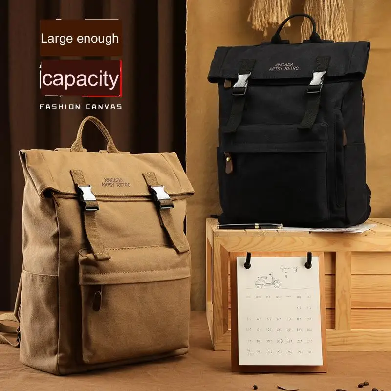 Vintage Pure Cotton Canvas Backpacks Mountaineering Bag Fashion Men Backpack School Bag Neutral Portable Wearproof Travel
Vintage Pure Cotton Canvas Backpacks Mountaineering Bag Fashion Men Backpack School Bag Neutral Portable Wearproof Travel