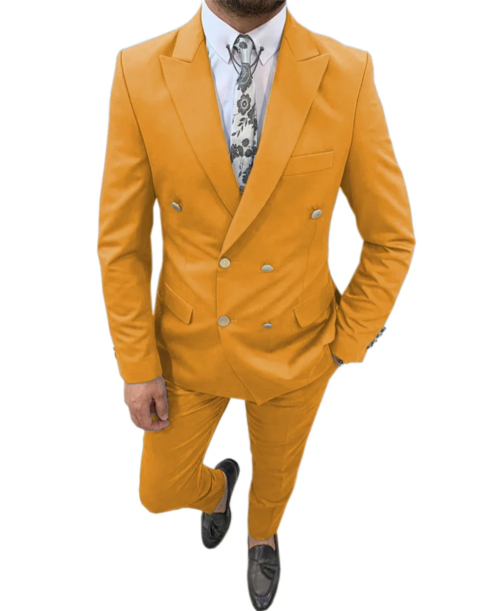 Slim Mens Suits 2 Pieces Double Breasted Tuxedos For Wedding Groomsmen Tuxedos Men Formal Prom Office Party (Jacket+Pants)
Slim Mens Suits 2 Pieces Double Breasted Tuxedos For Wedding Groomsmen Tuxedos Men Formal Prom Office Party (Jacket+Pants)