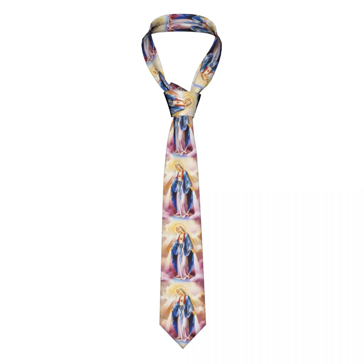 

Catholic Virgin Mary Necktie Men's Personalized Silk Our Lady of Guadalupe Neck Tie for Party