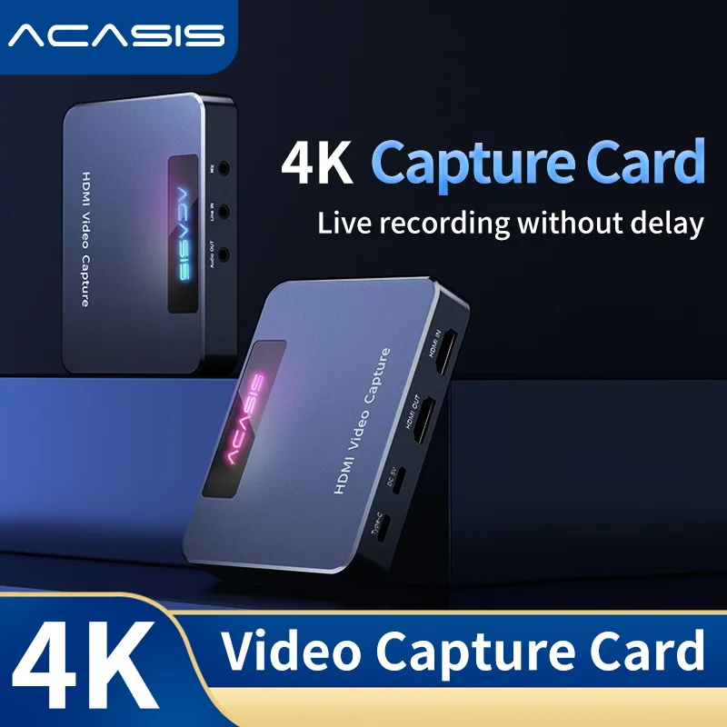 ACASIS HDMI-compatible Capture Card 4K Input 1080p 280Hz Output USB 3.0 Audio Video Record DSLR Camera Action Cam Stream Gaming
ACASIS HDMI-compatible Capture Card 4K Input 1080p 280Hz Output USB 3.0 Audio Video Record DSLR Camera Action Cam Stream Gaming