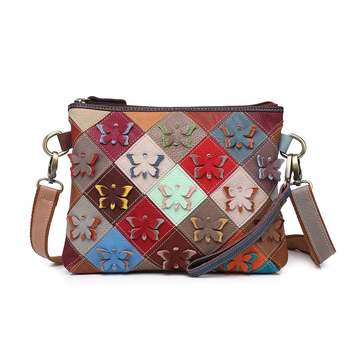 Handmade Colorful Geometric Flower Patchwork Genuine Leather Crossbody Bag for Women
Handmade Colorful Geometric Flower Patchwork Genuine Leather Crossbody Bag for Women