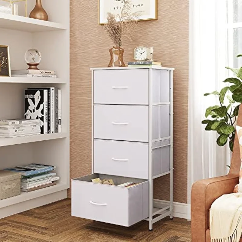 

WLIVE Dresser with 4 Drawers, Storage Tower, Organizer Unit, Fabric Dresser for Bedroom, Hallway, Entryway, Closets, Sturdy Stee