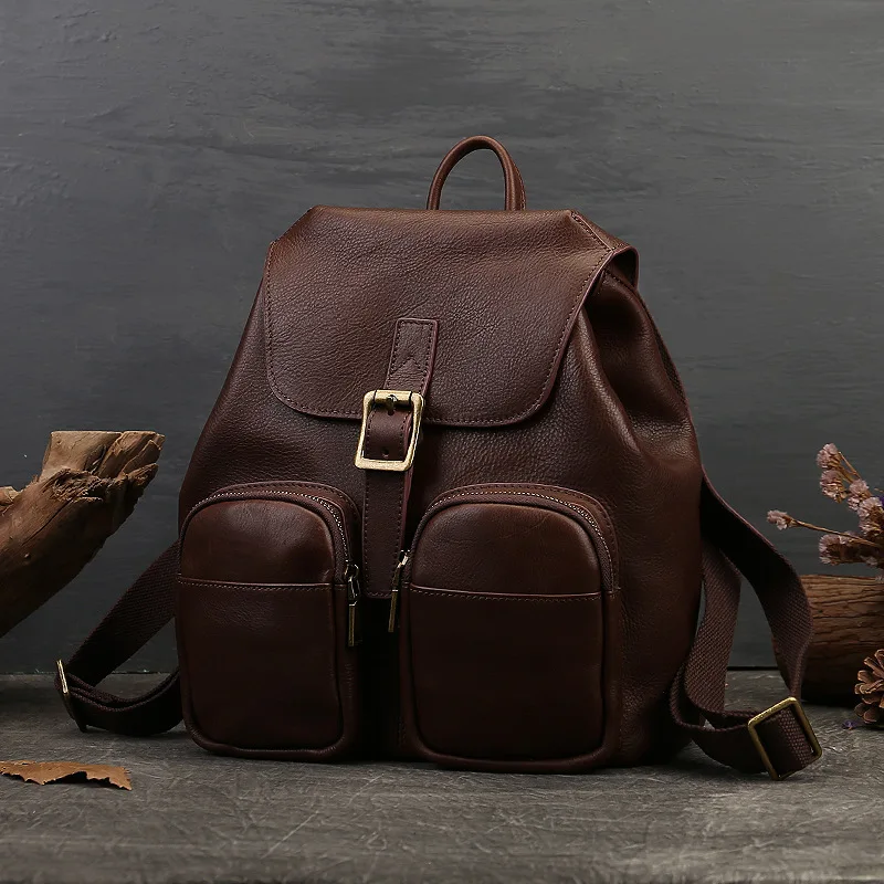 New Genuine Leather Retro Large Capacity Women's Backpack First Layer Cowhide Student Schoolbag Casual Women's Bags 
New Genuine Leather Retro Large Capacity Women's Backpack First Layer Cowhide Student Schoolbag Casual Women's Bags