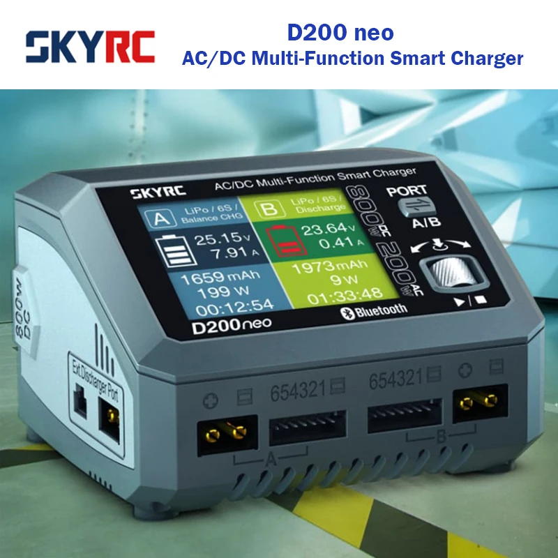 

SkyRC D200neo Charger SK-100196 800w Lipo Battery Balance Charger BD350 Discharger AC/DC Multi-Function Smart Charger