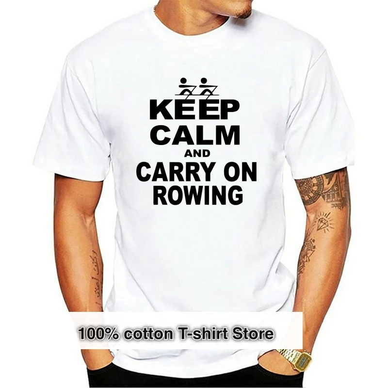 Хлопковая футболка с коротким рукавом с надписью Keep Calm And Carry On гребной смешной строкой
Хлопковая футболка с коротким рукавом с надписью Keep Calm And Carry On гребной смешной строкой