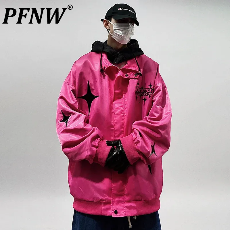 

PFNW American Stylish Men's Jackets Patchwork High Street Oversize Male Coat Niche Design Casual Tops 2023 Autumn Trendy 28B1015