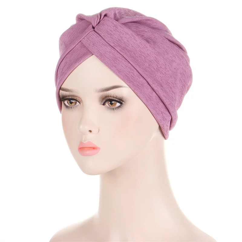 

KepaHoo New Hijab Chemo Cancer Beanies Turbans Hats Solid Color Cap Twisted Hair Cover Headwrap Turban Headwear For Women