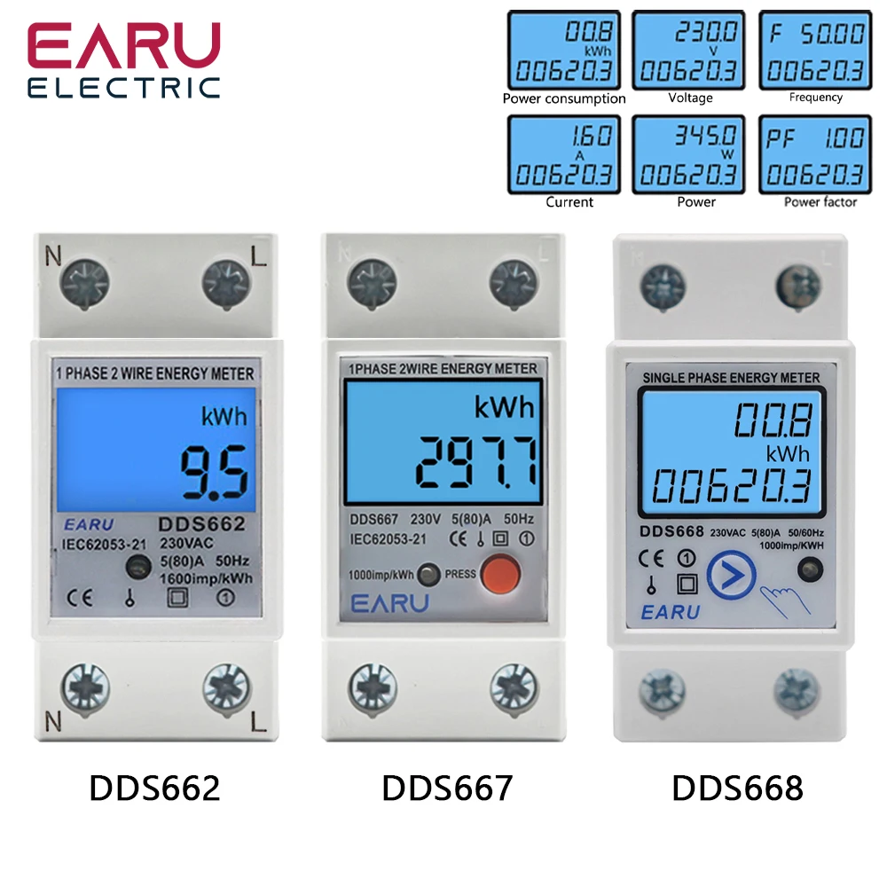 Single Phase LCD Digital Energy Meter Reset Zero kWh Voltage Current Power Consumption Counter Electric Wattmeter 220V Din Rail
Single Phase LCD Digital Energy Meter Reset Zero kWh Voltage Current Power Consumption Counter Electric Wattmeter 220V Din Rail