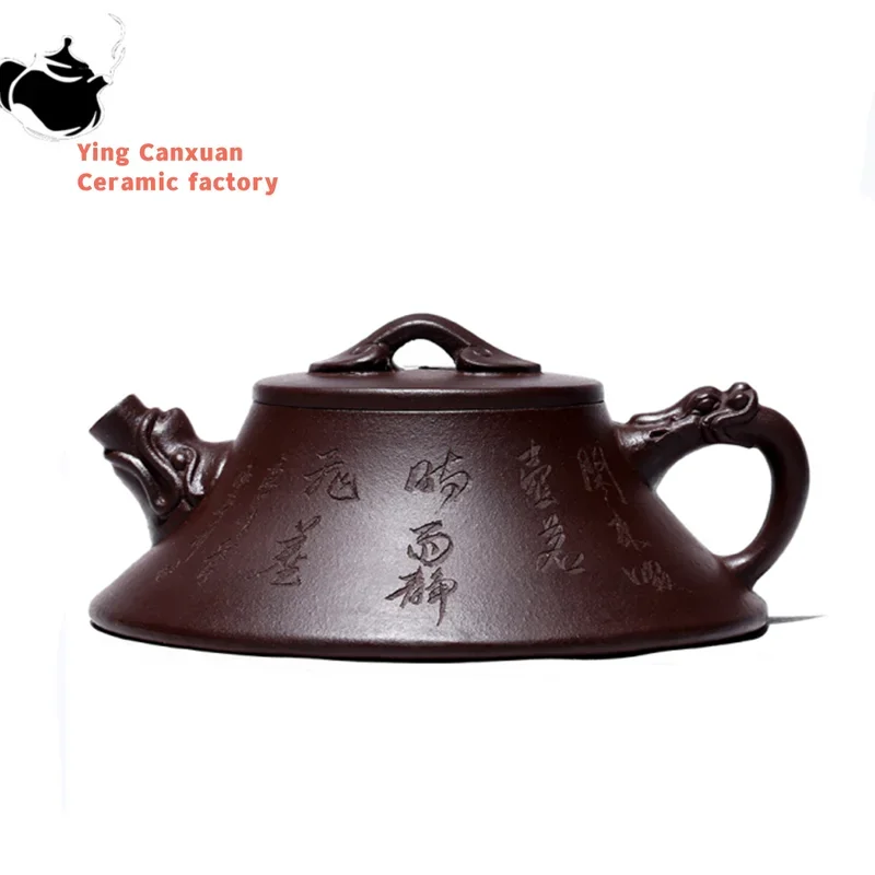 

Chinese Yixing Purple Clay Teapots 140ml Raw Ore Zhu Mud Stone Scoop Tea Pot Household Zisha Beauty Kettle Tea Set Accessories