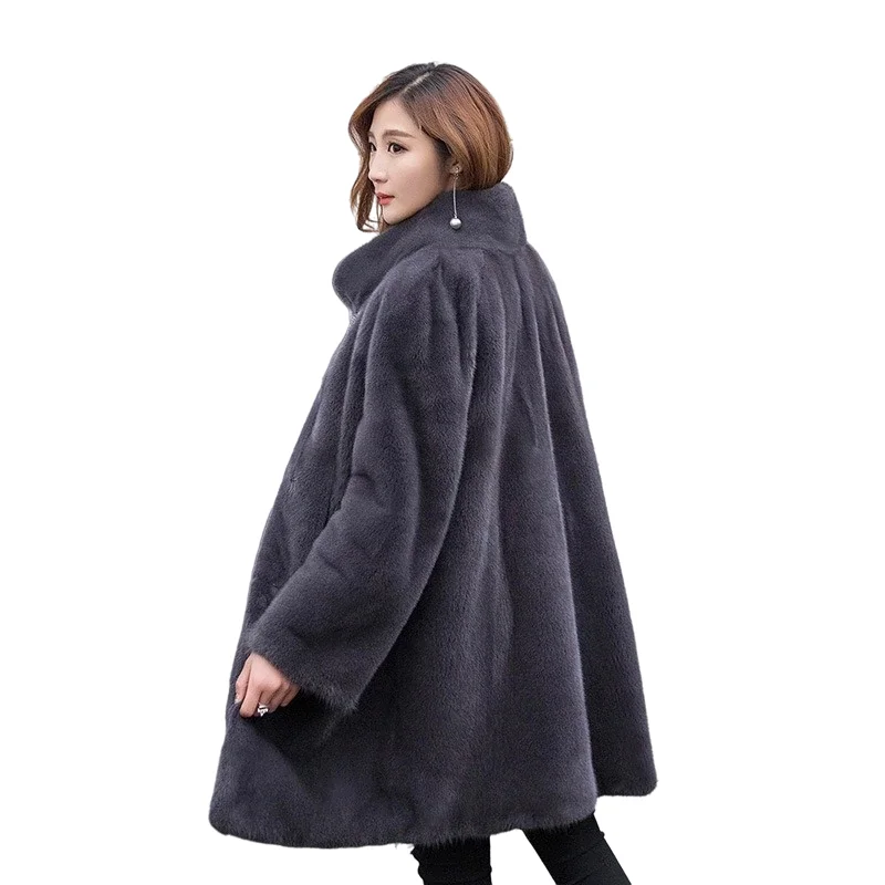 

HQ winter new imported Denmark velvet mink fur whole mink female models fur coat mink coat female