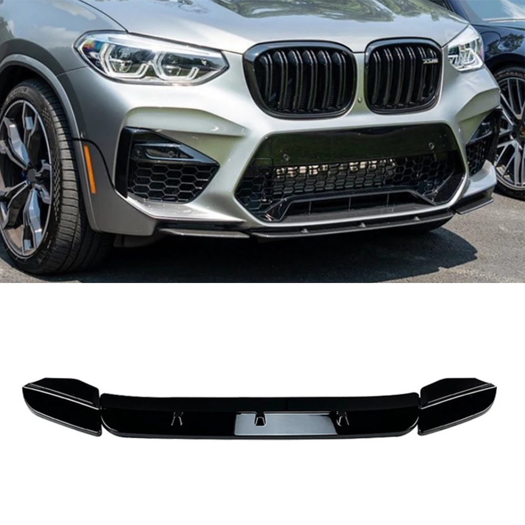 

Front Bumper Spoiler Lip Gloss Black/Carbon Fiber Look Lower Splitter Guard Plate For BMW X3M X4M F97 F98 2019-2021 Car Styling