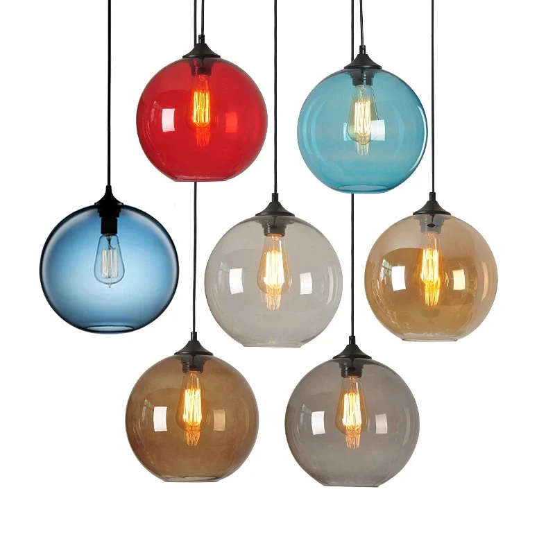 Loft Vintage Antique Industrial 6 Color Glass Ball Pendant Lights Fixtures for Kitchen Restaurant Dining/Living Room Cafe Bar
Loft Vintage Antique Industrial 6 Color Glass Ball Pendant Lights Fixtures for Kitchen Restaurant Dining/Living Room Cafe Bar