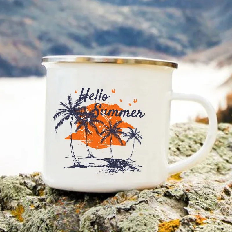 Эмалированная креативная чашка Hello Summer с принтом для кофе, чая, воды, молока, для отдыха на открытом воздухе, семейная дорожная кружка, подарки
Эмалированная креативная чашка Hello Summer с принтом для кофе, чая, воды, молока, для отдыха на открытом воздухе, семейная дорожная кружка, подарки
