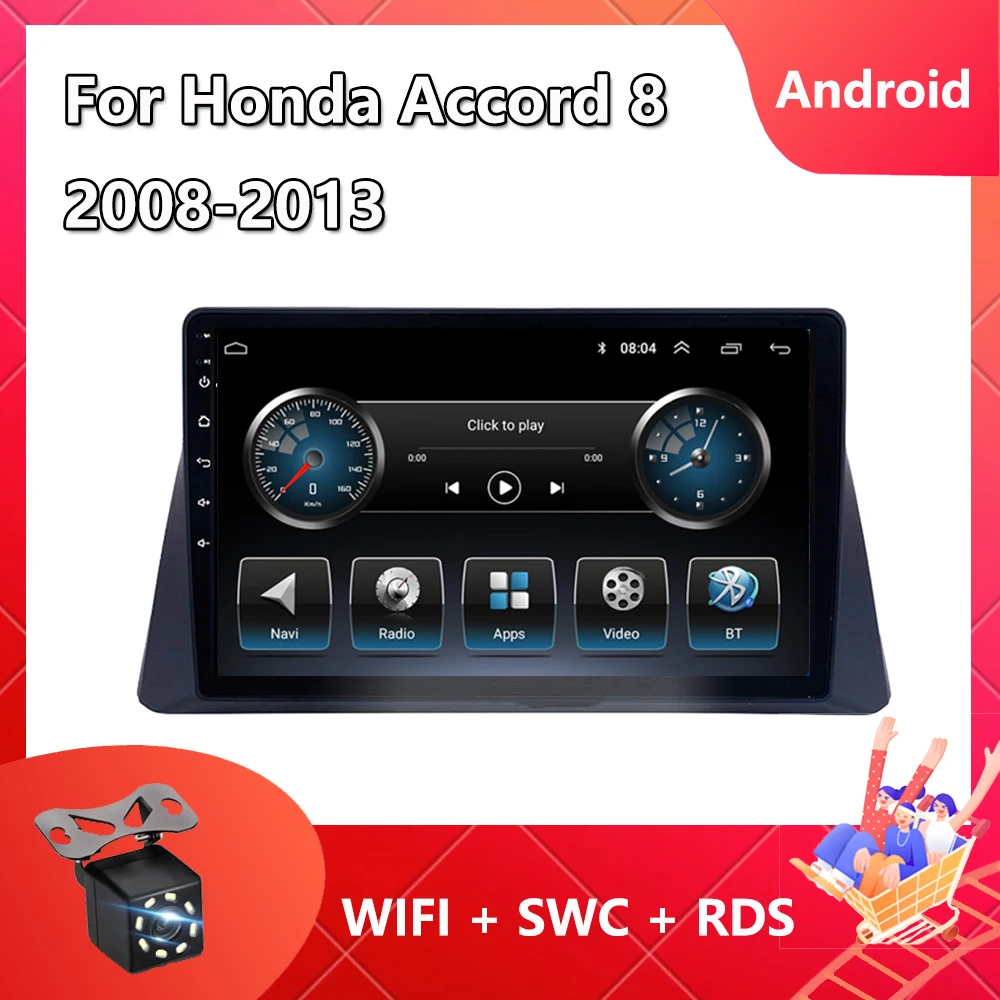 

2 Din Car Radio For Honda Accord 8 2008-2013 Android 11 Navigation GPS Multimedia Video Player 8-Core ROM RAM BT Bluetooth WIFI