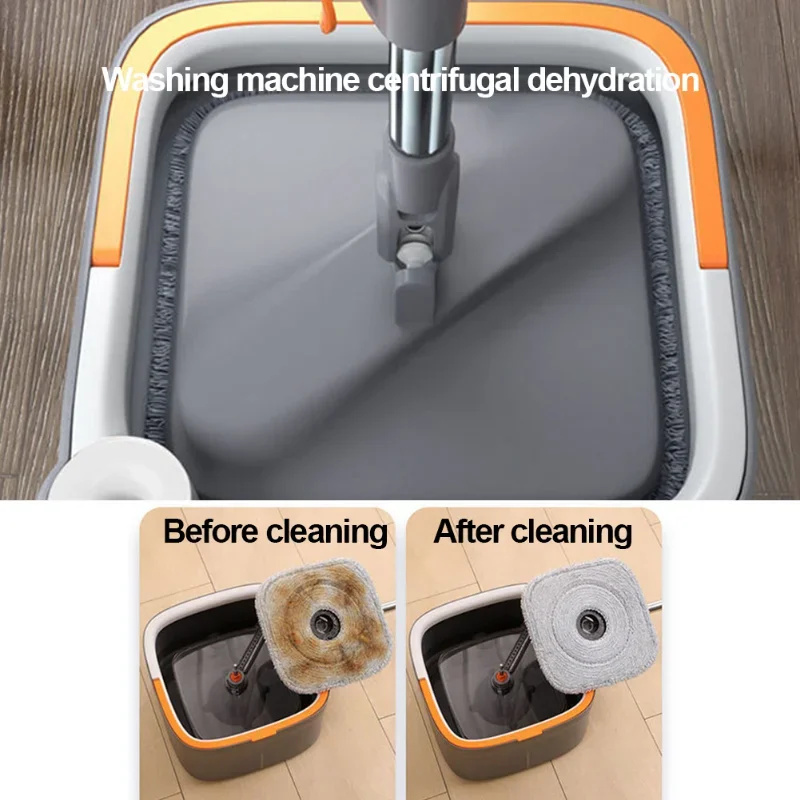 

Spin Squeeze s 360° Bucket Cloth Lazy Tools Floor Square Hand-free With Nano Microfiber Rotatable Mop Self-clean Cleaning