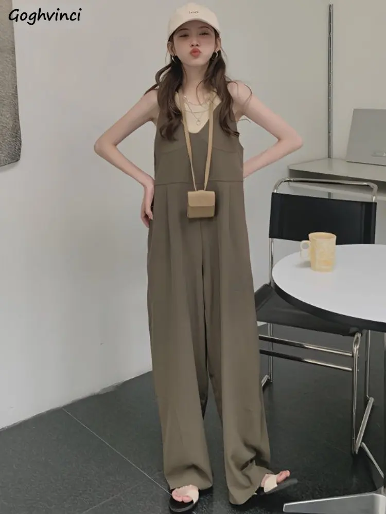 Jumpsuits Women Retro Leisure Solid High Waist Ulzzang Wide Leg Summer Chic Simple All-match Streetwear Fit Popular Sweet Design
Jumpsuits Women Retro Leisure Solid High Waist Ulzzang Wide Leg Summer Chic Simple All-match Streetwear Fit Popular Sweet Design