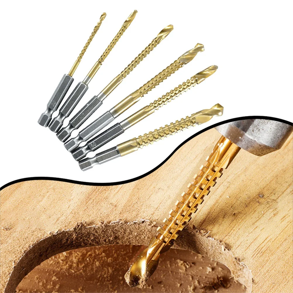 6pcs 3/4/5/6/6.5/8mm Multifunction Hss Drill Bits Hex Shank Metal Titanium Auger Punch Tools For Wood Metal Plastic Grooving
6pcs 3/4/5/6/6.5/8mm Multifunction Hss Drill Bits Hex Shank Metal Titanium Auger Punch Tools For Wood Metal Plastic Grooving