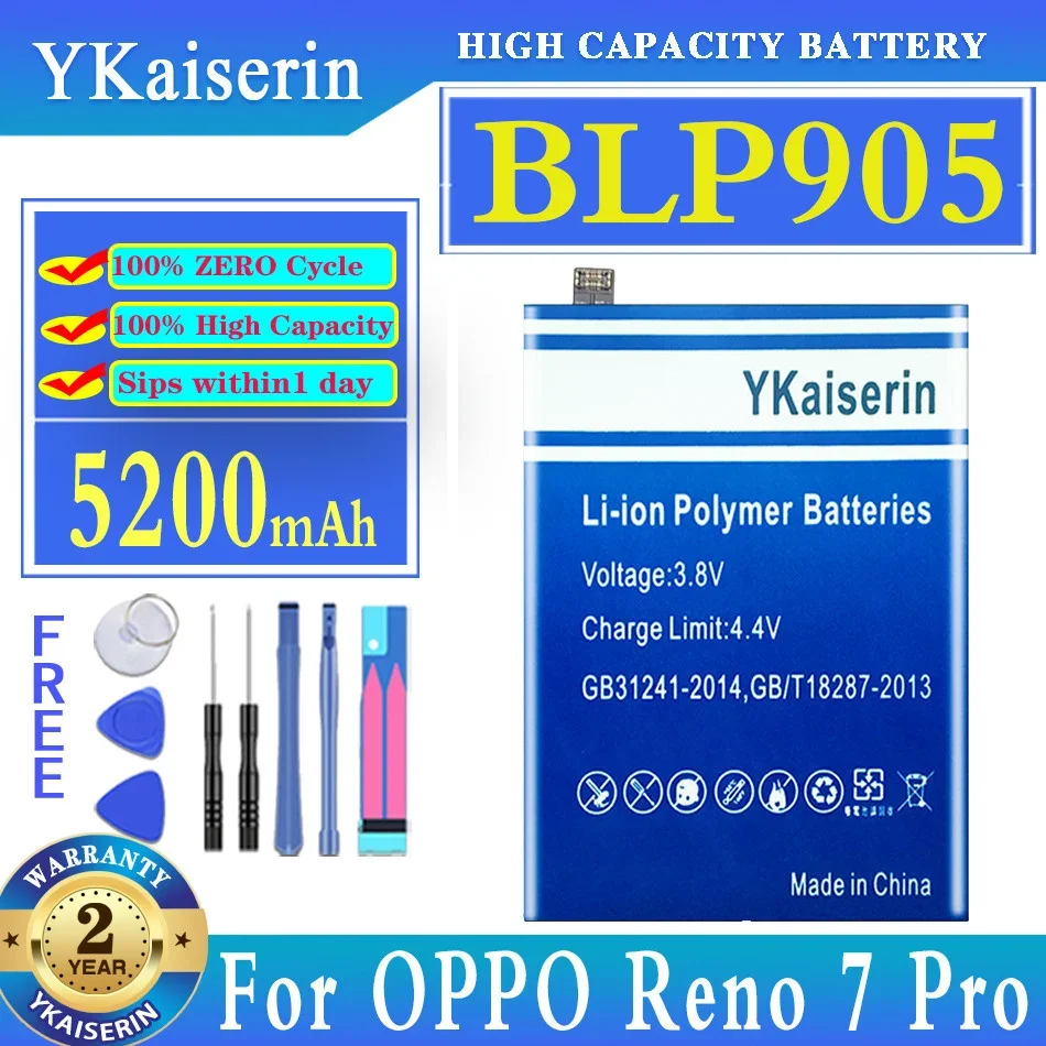 Сменный аккумулятор ykaisсеребрин BLP905 на 5200 мАч для мобильного телефона OPPO Reno 7 Pro 7pro
Сменный аккумулятор ykaisсеребрин BLP905 на 5200 мАч для мобильного телефона OPPO Reno 7 Pro 7pro