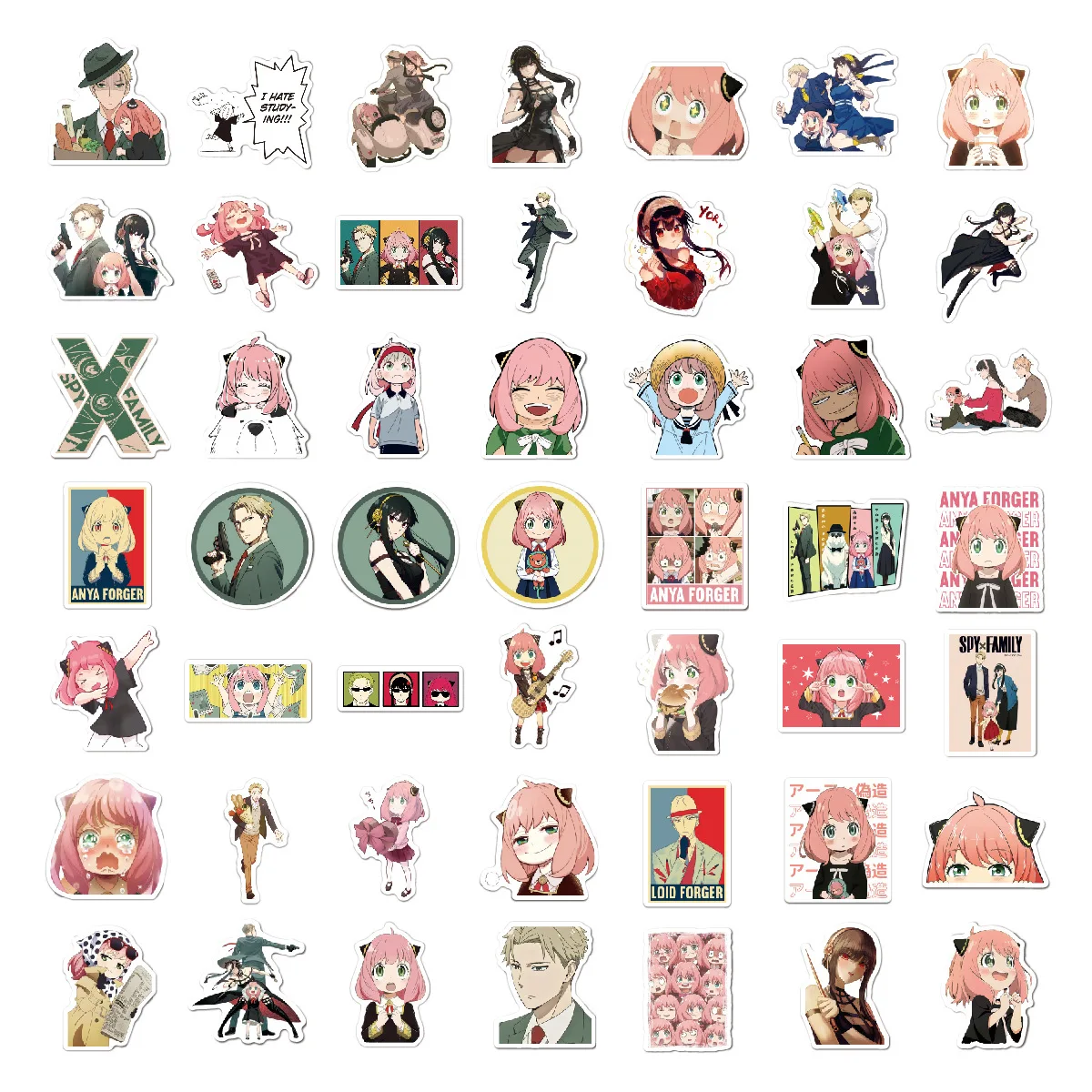 

10/30/50/100pcs Cartoon Spy X Family Anime Stickers Skateboard Laptop Phone Luggage Car Bike Cool Waterproof Sticker Kids Toy