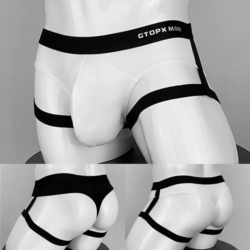 

Leg Strap Lingerie Male Jockstrap T-back Thongs Sports Underwear Mens Gay Sexy Breathable Temptation Sissy G-Strings Underpants