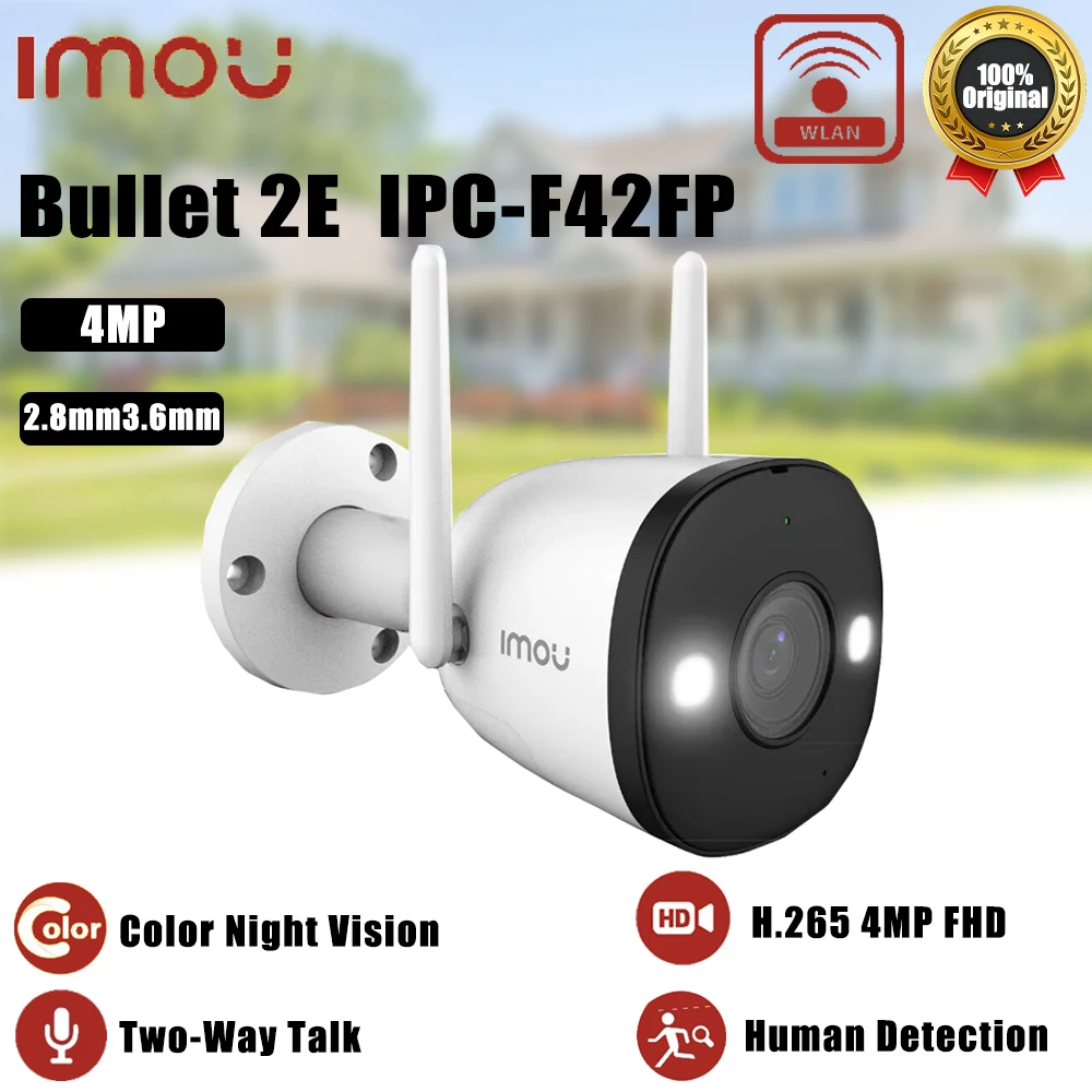 Dahua IMOU Bullet 2E 4-мегапиксельная полноцветная Wi-Fi IP-камера со встроенной светодиодной подсветкой, функция ночного видения, обнаружение человека, уличная умная безопасность
Dahua IMOU Bullet 2E 4-мегапиксельная полноцветная Wi-Fi IP-камера со встроенной светодиодной подсветкой, функция ночного видения, обнаружение человека, уличная умная безопасность