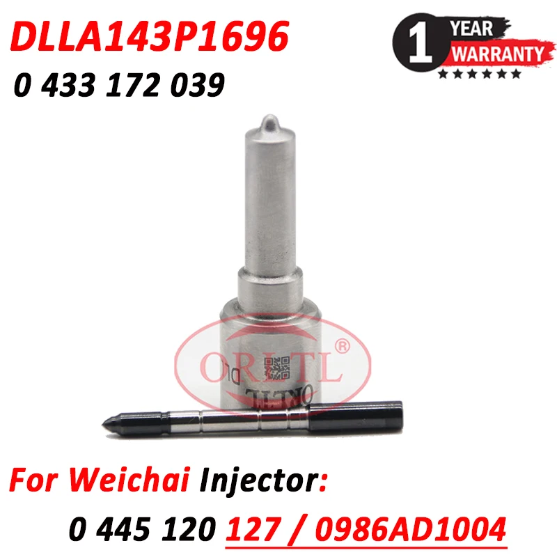 Дизельная Форсунка DLLA143P1696, распылитель для впрыска топлива 0 433 172 039 для WEICHAI WP12 352 кВт 612630090012 0445120127 0986AD1004
Дизельная Форсунка DLLA143P1696, распылитель для впрыска топлива 0 433 172 039 для WEICHAI WP12 352 кВт 612630090012 0445120127 0986AD1004