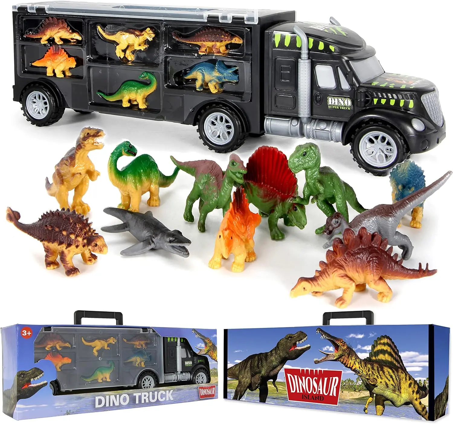 

Dinosaur World Dragon car dinosaur game park Dinosaur toy big truck transport toys children's outdoor Toys