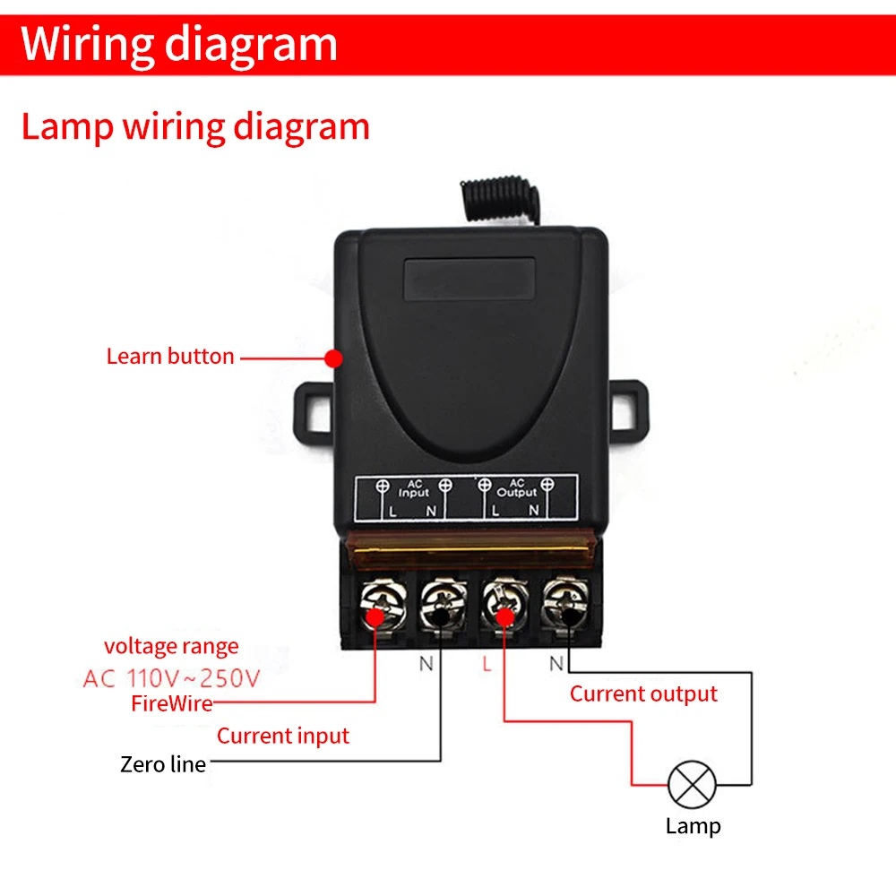 AC 220V 30A 1CH 433MHz Wireless Remote Control Switch RF Relay Receiver + On/Off Transmitter for Electric Appliance Lamp
AC 220V 30A 1CH 433MHz Wireless Remote Control Switch RF Relay Receiver + On/Off Transmitter for Electric Appliance Lamp