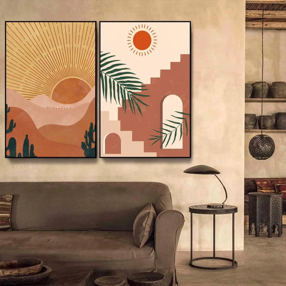 Boho Landscape Pictures Poster Self-adhesive Art Poster Retro Kraft Paper Sticker DIY Room Bar Cafe Vintage Decorative Painting
Boho Landscape Pictures Poster Self-adhesive Art Poster Retro Kraft Paper Sticker DIY Room Bar Cafe Vintage Decorative Painting