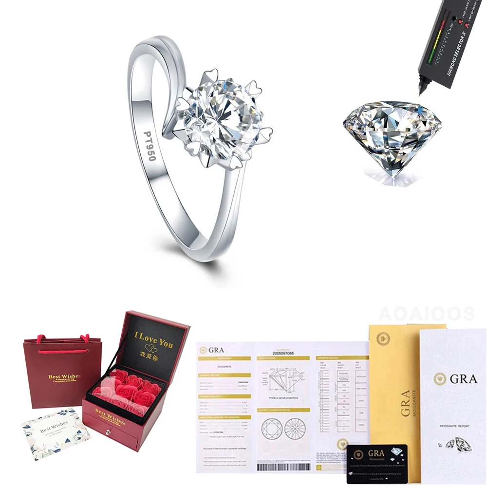 100% Genuine Certified PT950 Platinum Rings, 1 Carat Diamond Moissanite Ring for Women Anillos Mujer Luxury Jewelry Moissanite 1 Mallzona S570983dfd55f40bbbb4ae2e931bfe4600 100% Genuine Certified PT950 Platinum Rings, 1 Carat Diamond Moissanite Ring for Women Anillos Mujer Luxury Jewelry Moissanite Mallzona